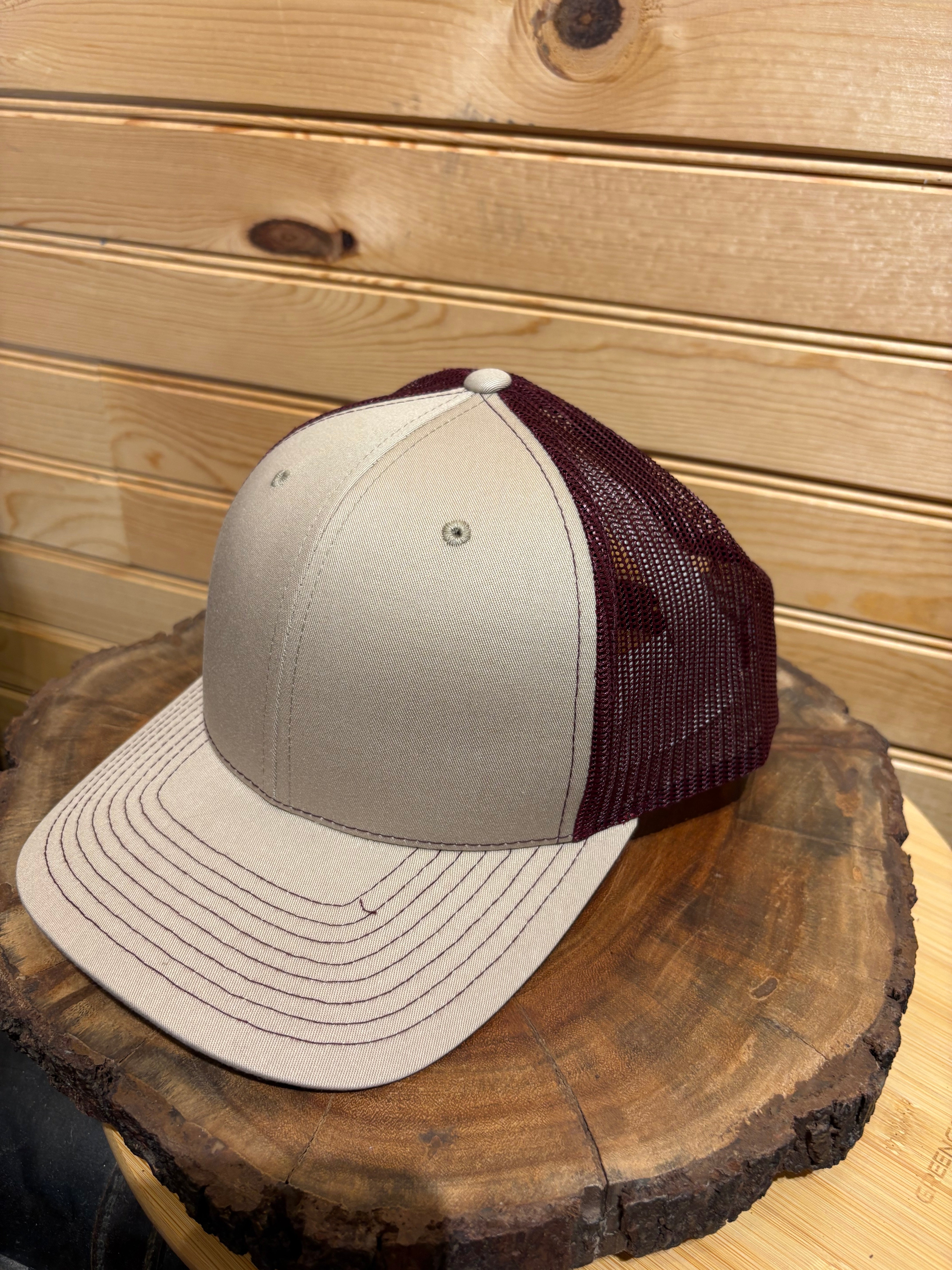 Richardson Hat Khaki/burgundy