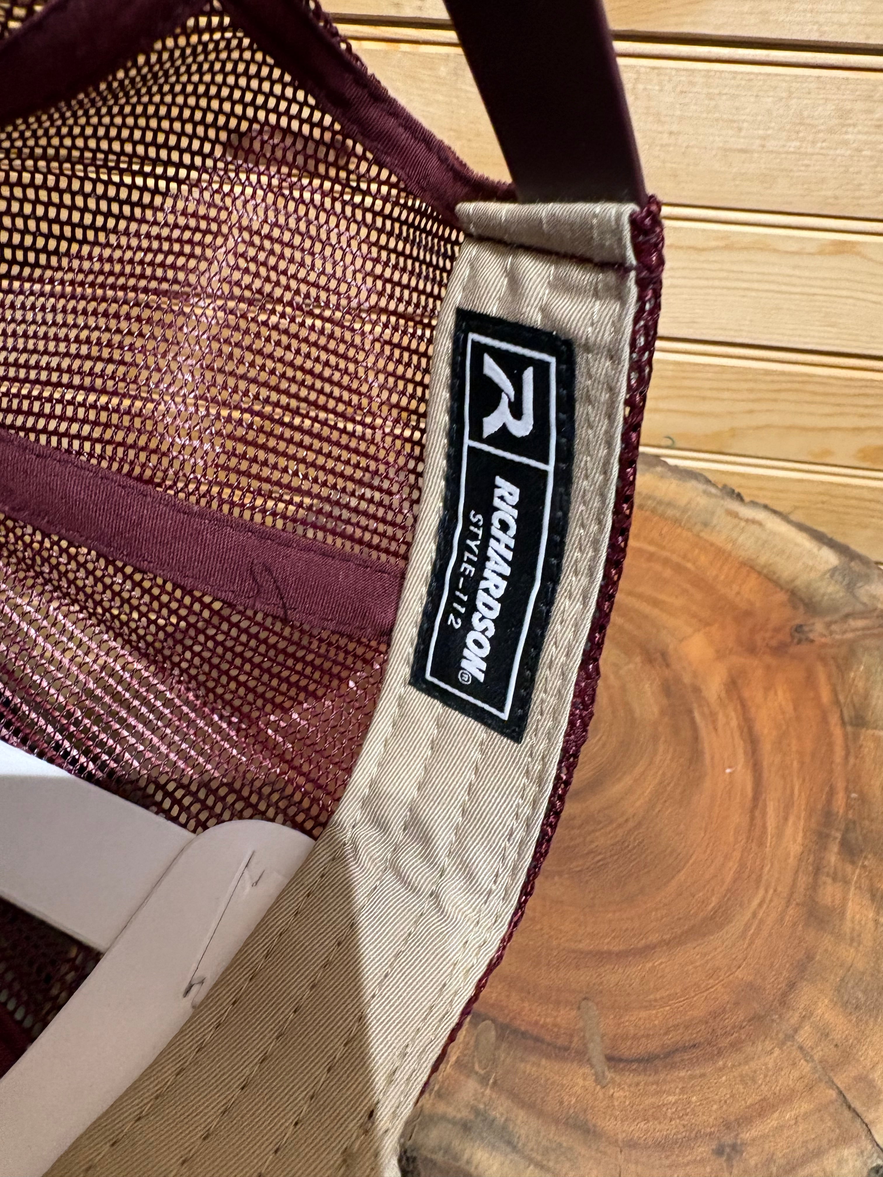 Richardson Hat Khaki/burgundy