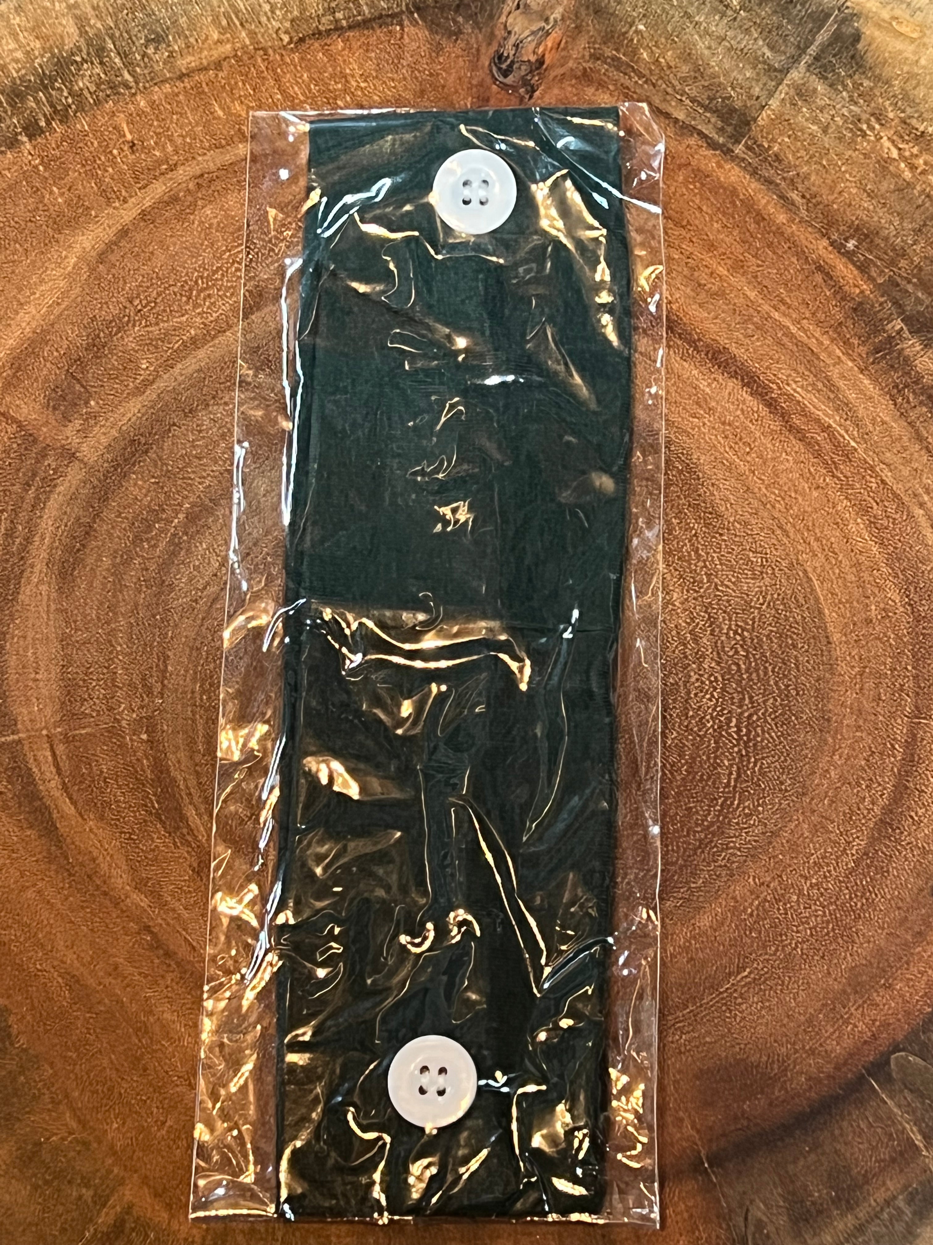 Headband with Buttons. - Hunter Green