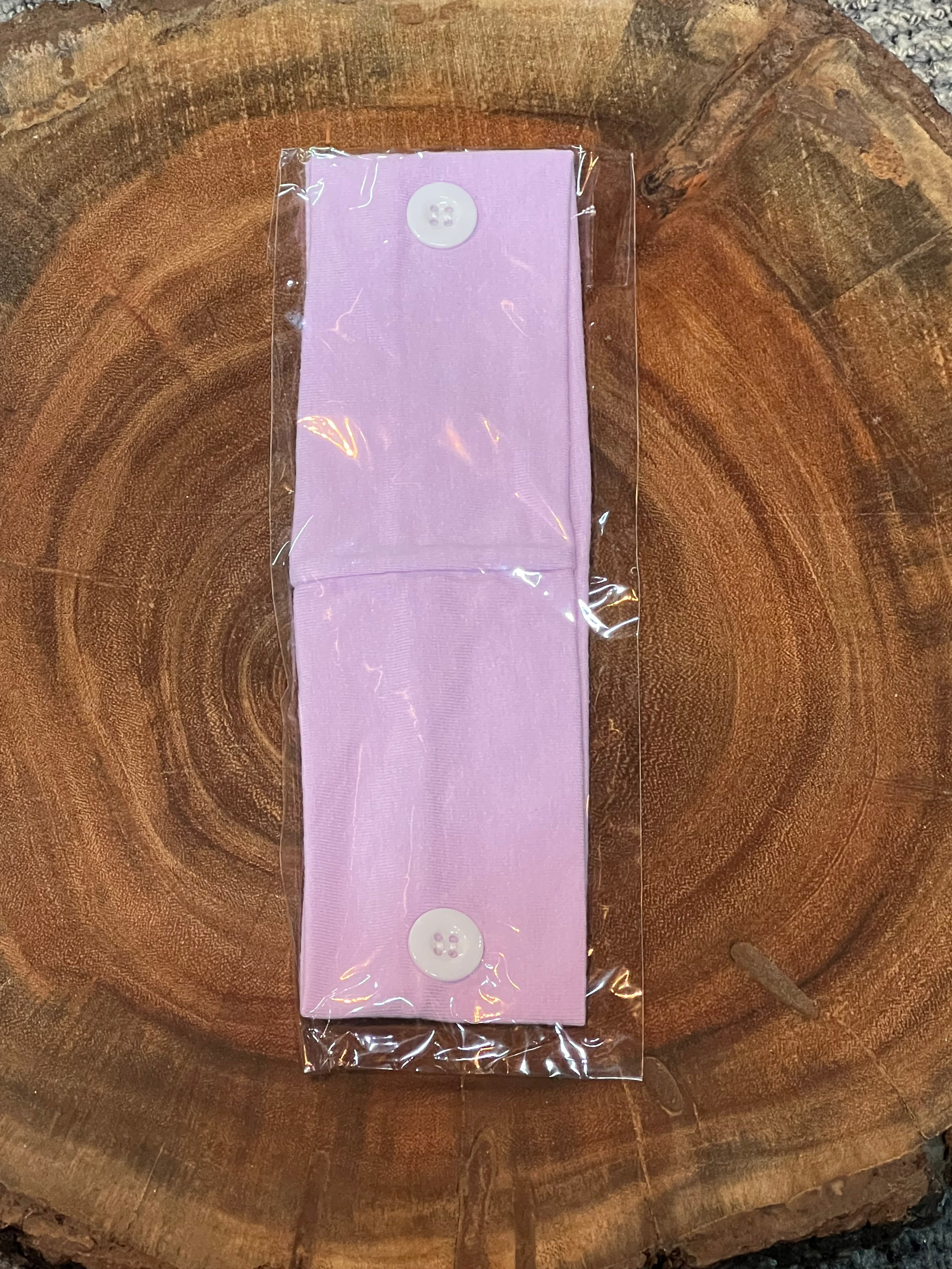 Headband with Buttons. -Lavender