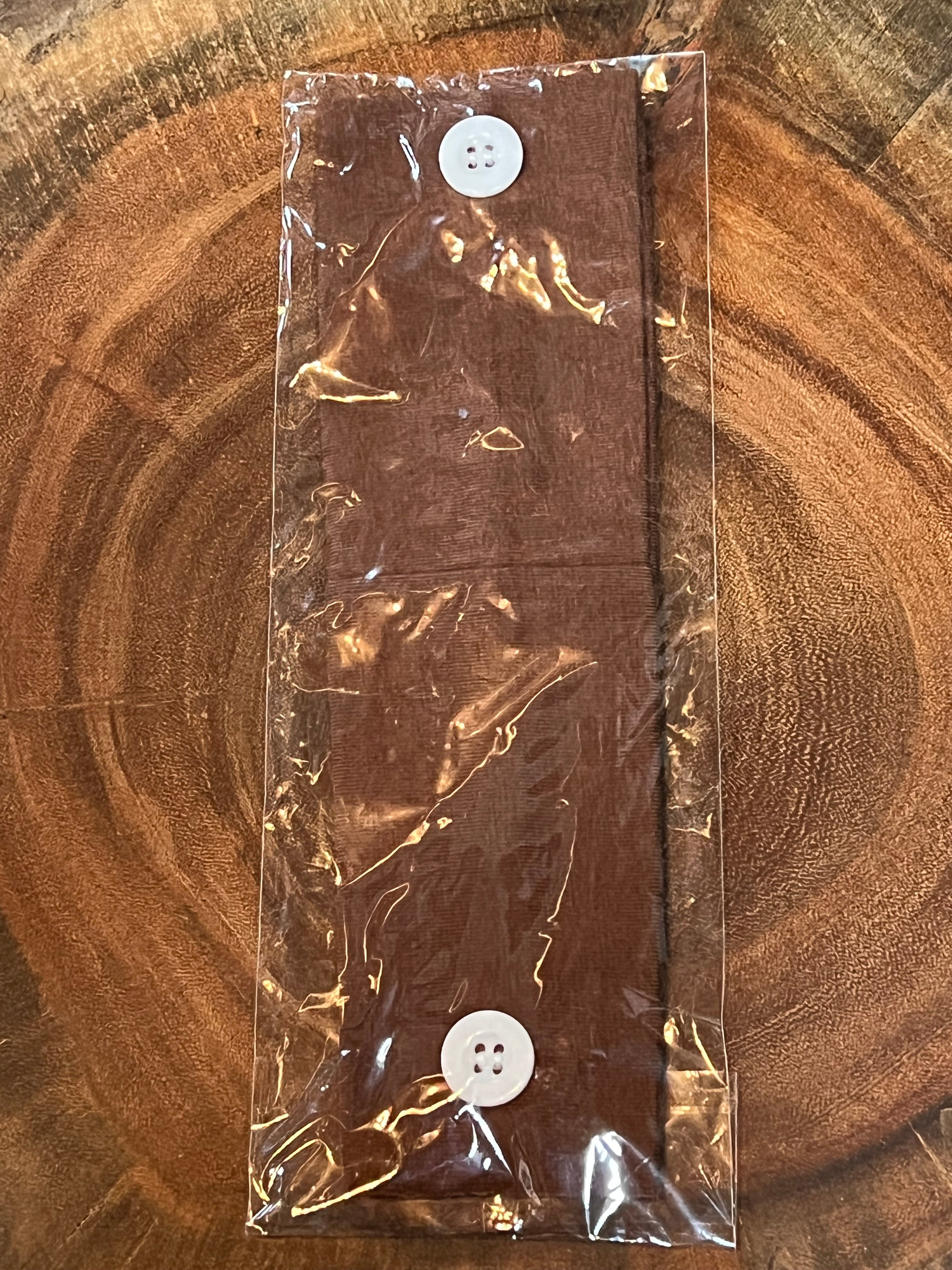 Headband with Buttons. - Brown