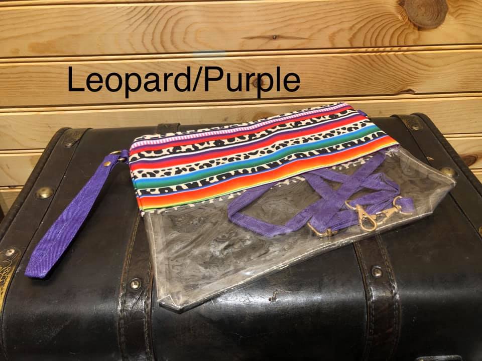 Stadium Bag - Serape / Leopard / Purple