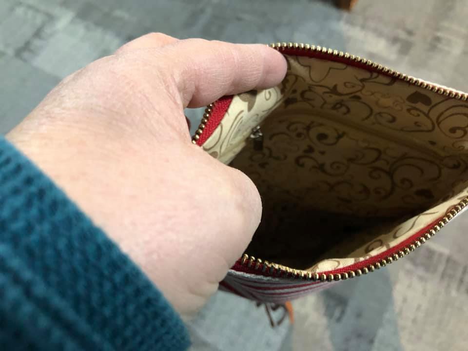 Stripe Cross Body Bag - Black Stripe with Black Vegan Leather