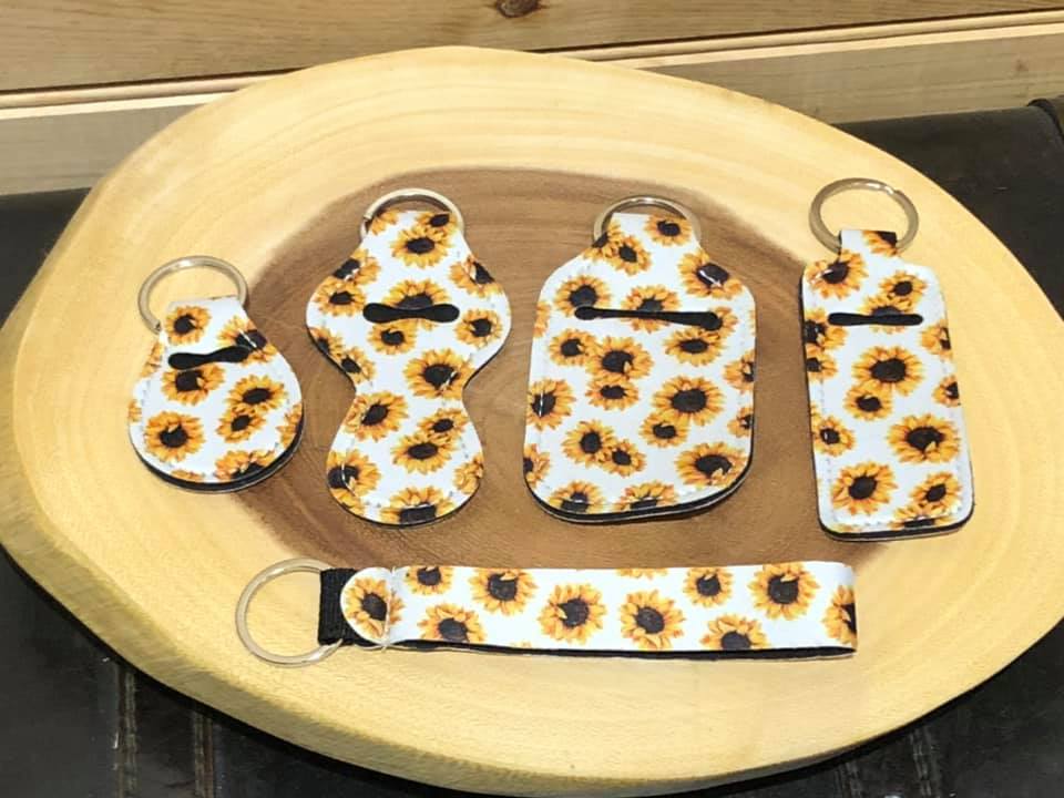 Neoprene Keyring Set - Sunflower (White)