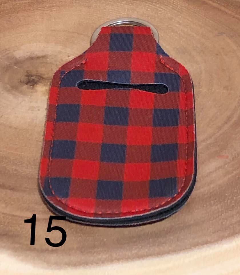 Neoprene Hand Sanitizer Keyring - #15 - Red Buffalo