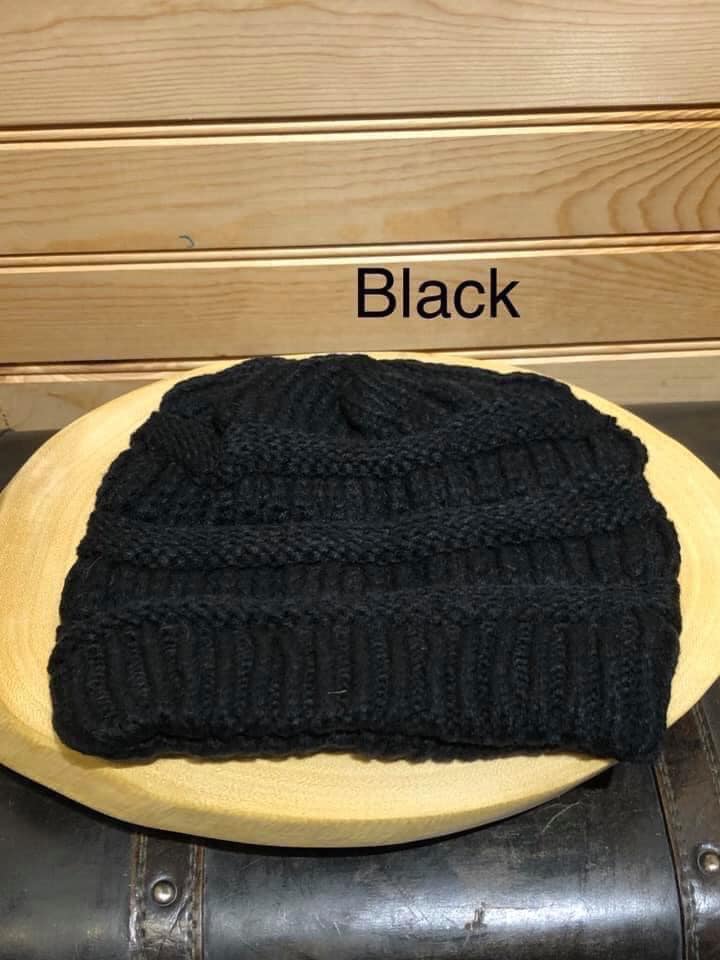 Adult Criss Cross Beanie - Black