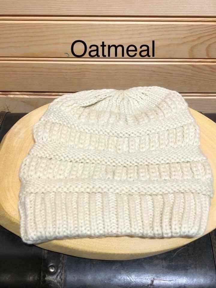 Adult Criss Cross Beanie - Oatmeal