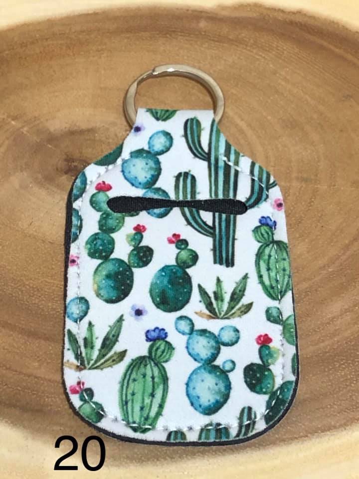 Neoprene Hand Sanitizer Keyring - #20 - Cactus Green