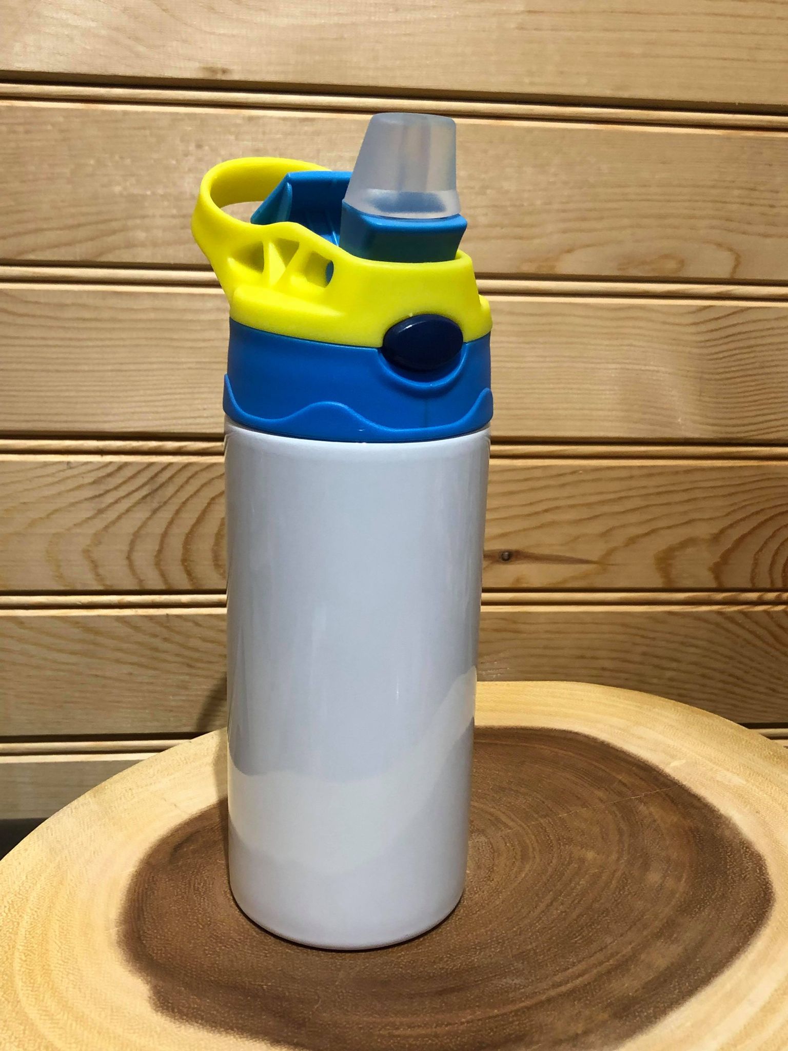 12 oz Sublimation flip top Kids Water Bottle - Yellow