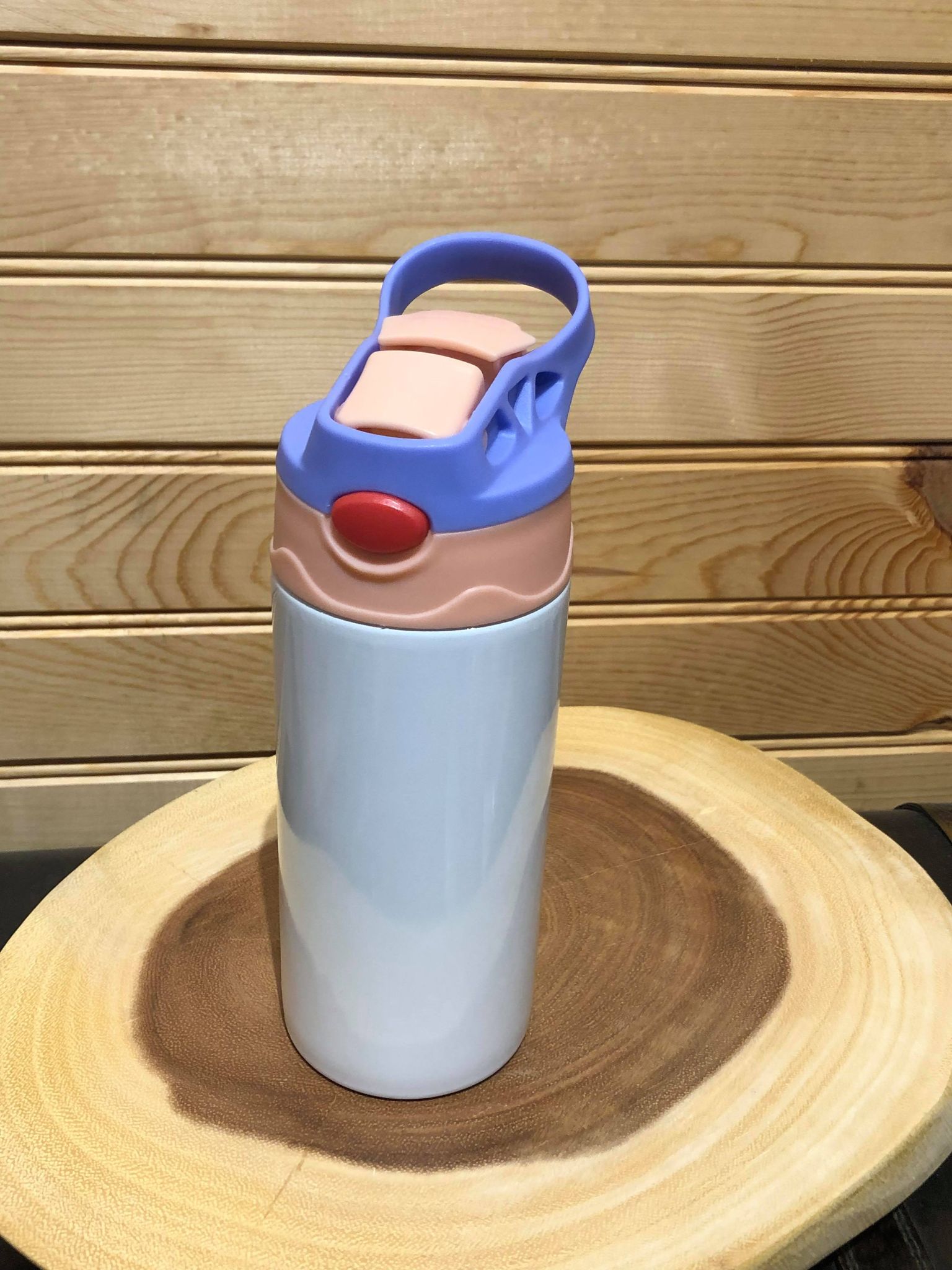 12 oz Sublimation flip top Kids Water Bottle - Purple