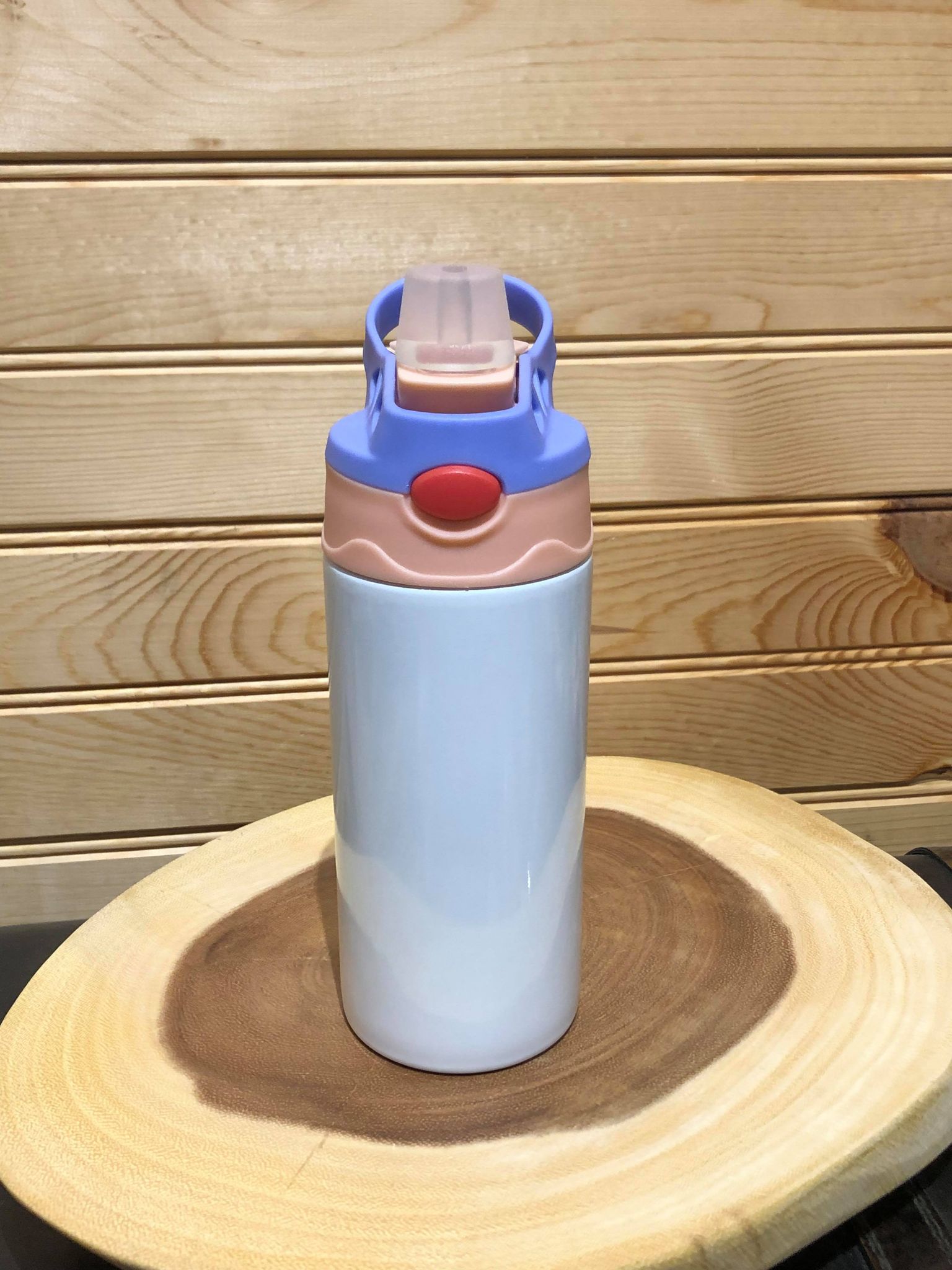 12 oz Sublimation flip top Kids Water Bottle - Purple