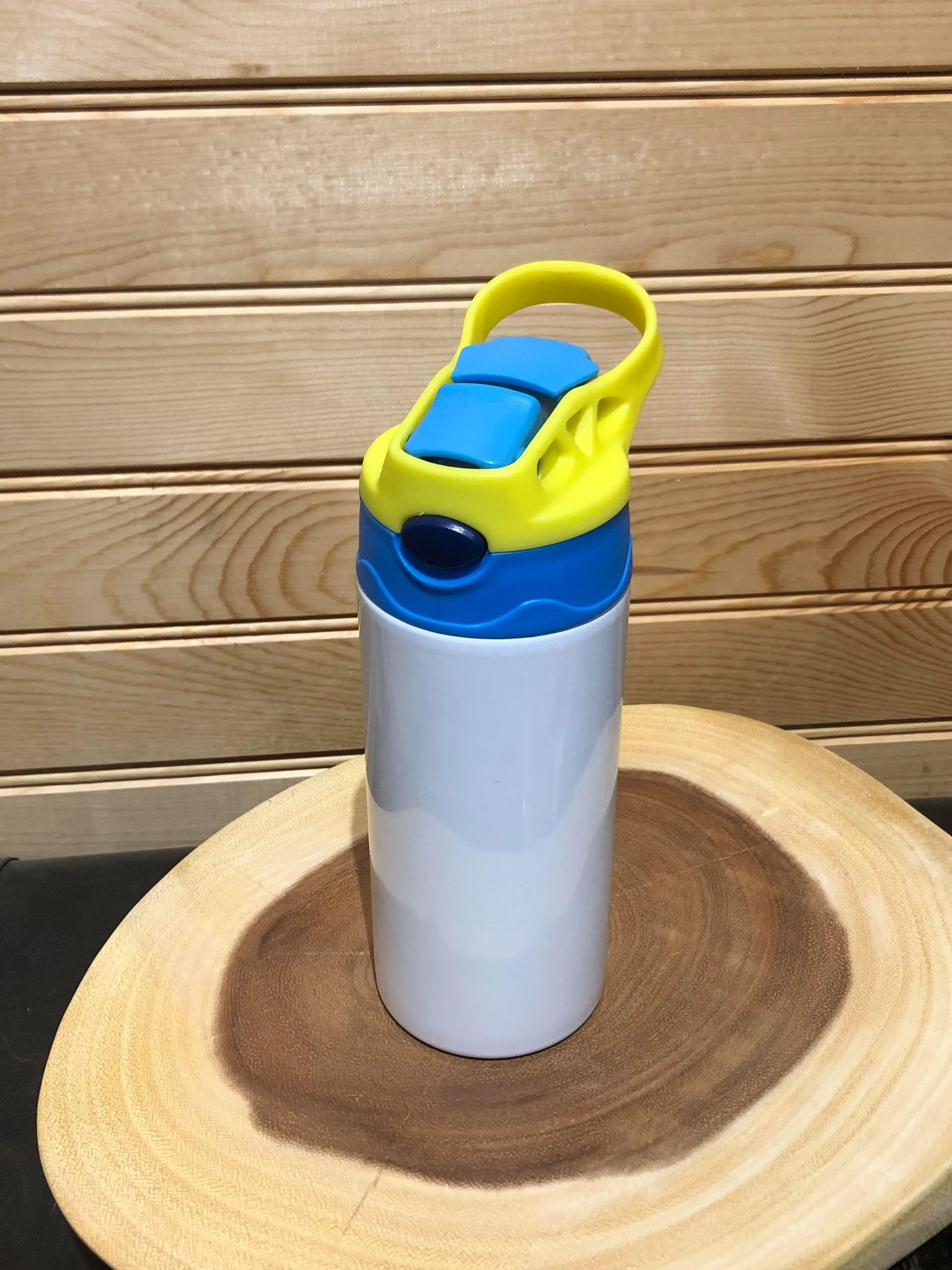 12 oz Sublimation flip top Kids Water Bottle - Yellow