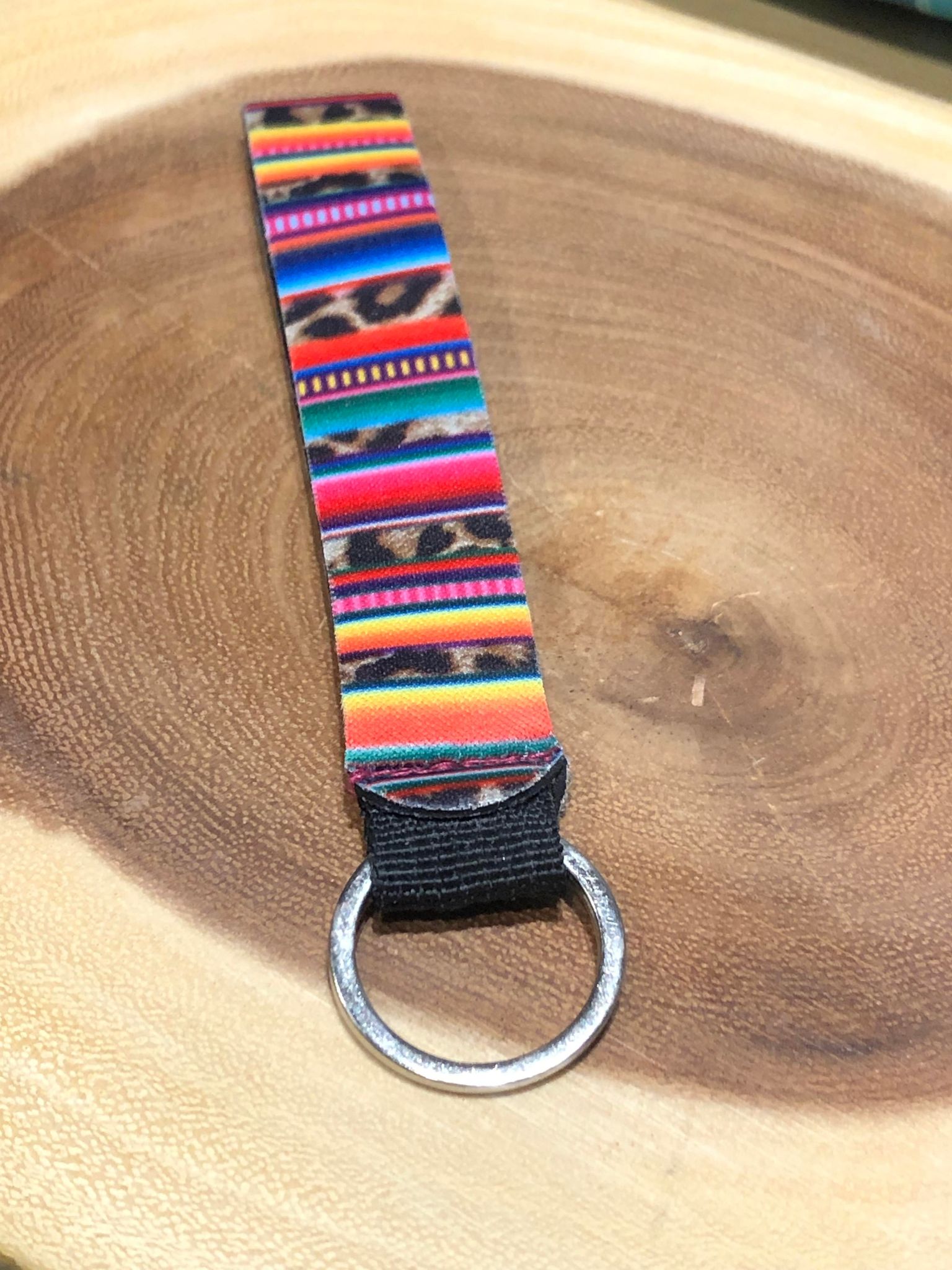 Neoprene Key Fob - Serape / Leopard