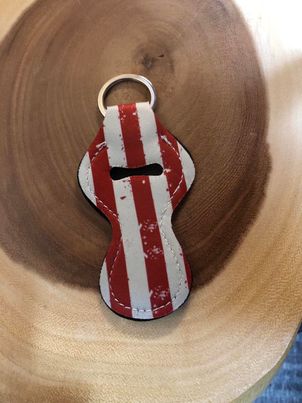 Blemish - Chapstick Keyring - American Flag with White Line through the Blue Stars