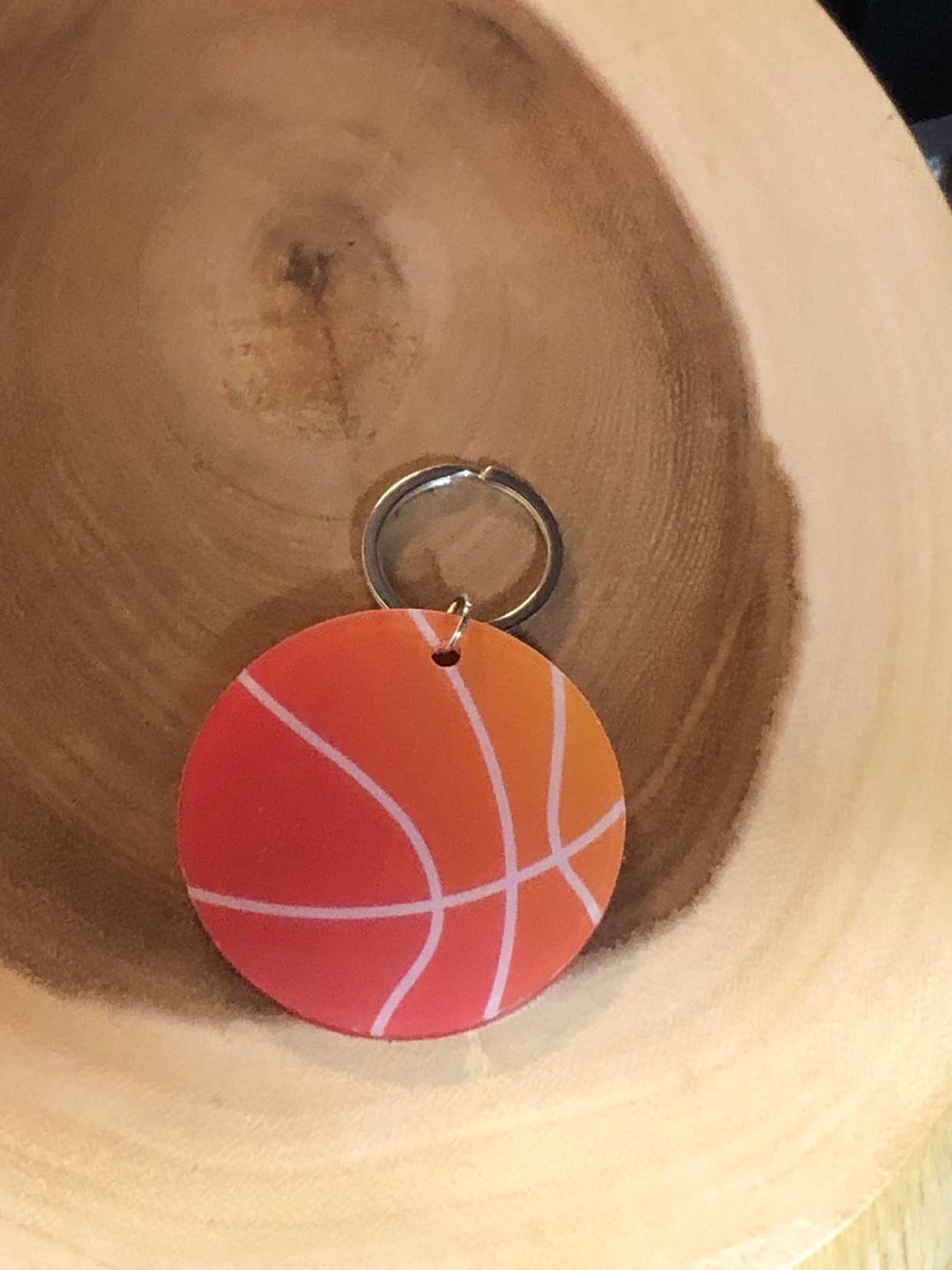 Acrylic Keyring - Basketball