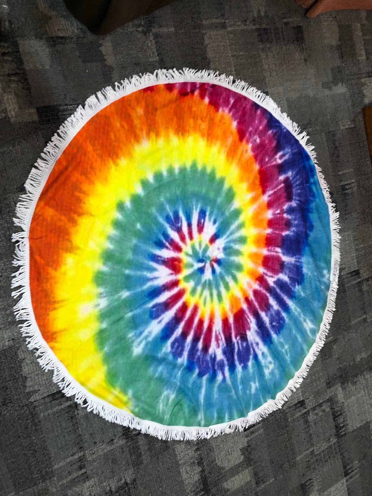 Round Beach Towel - 208 - Tie Dye