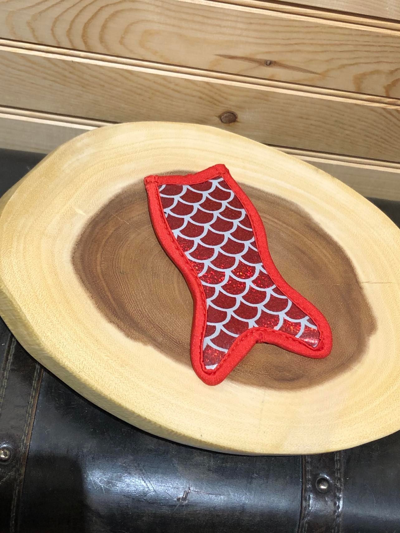 Mermaid Popsicle Holder -Red with iridescent/Glitter Look