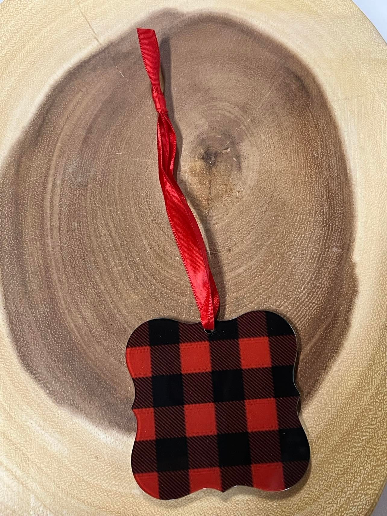 Acrylic Ornament - Red Buffalo