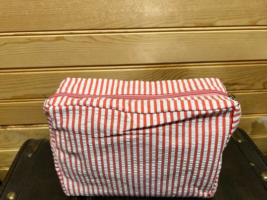 Original Seersucker Makeup Bag - Red