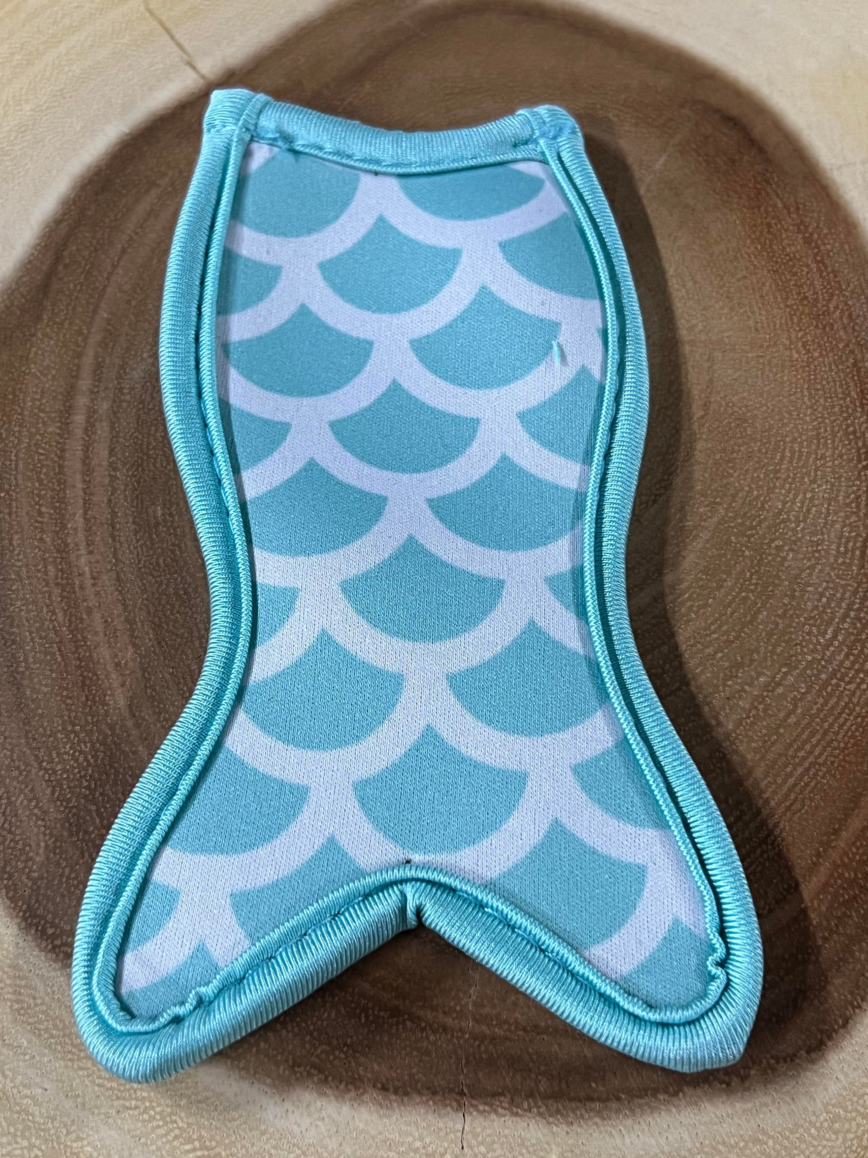 Mermaid Popsicle Holder - #6 - Lt Teal / White