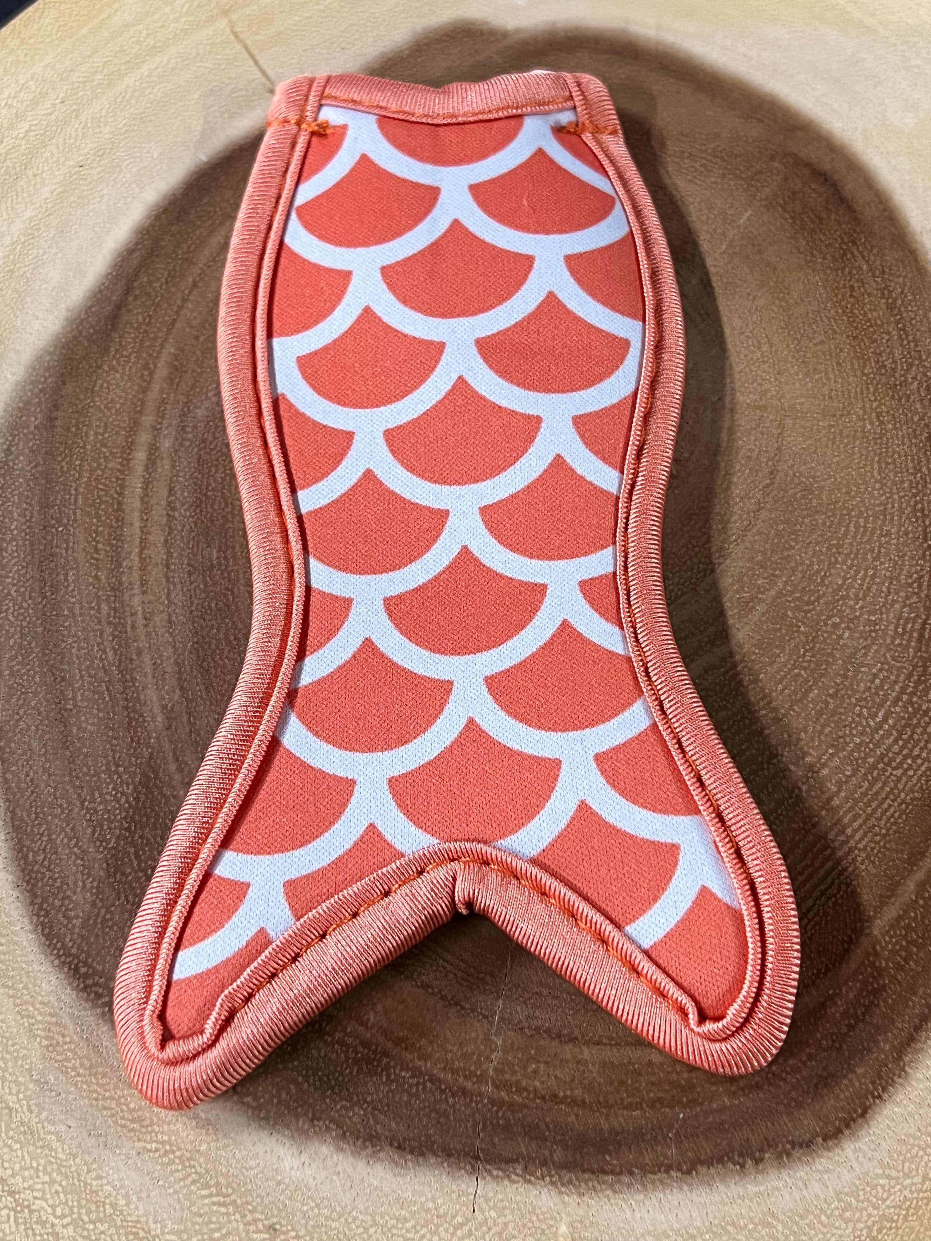 Mermaid Popsicle Holder - #12 - Tangerine / White