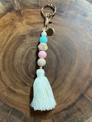 Silicone Bead Tassel Keyring