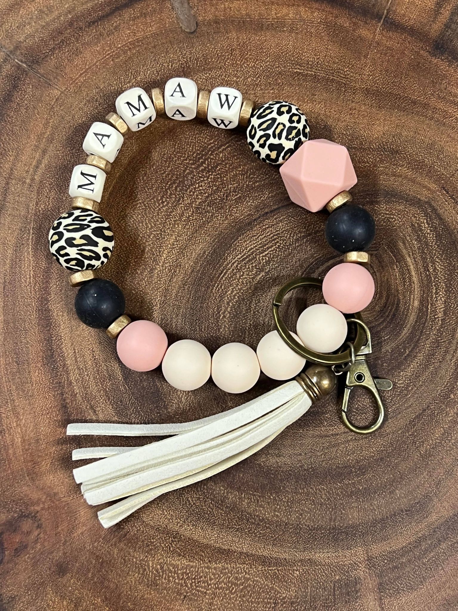 MAMAW Silicone Bead Bracelet Keyring