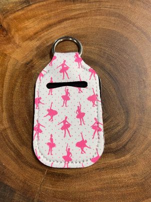 Neoprene Hand Sanitizer Keyring - Ballet
