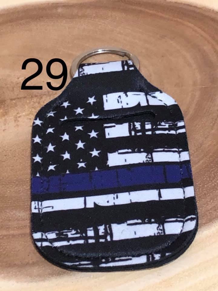 Neoprene Hand Sanitizer Keyring - #29 - Blue Line