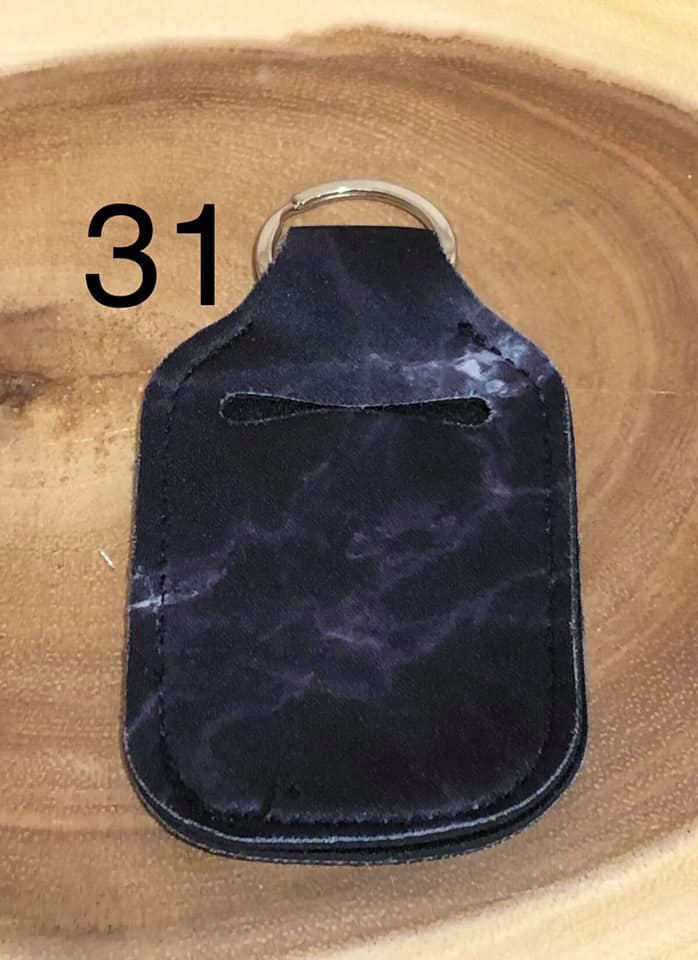 Neoprene Hand Sanitizer Keyring - #31 - Black Marble