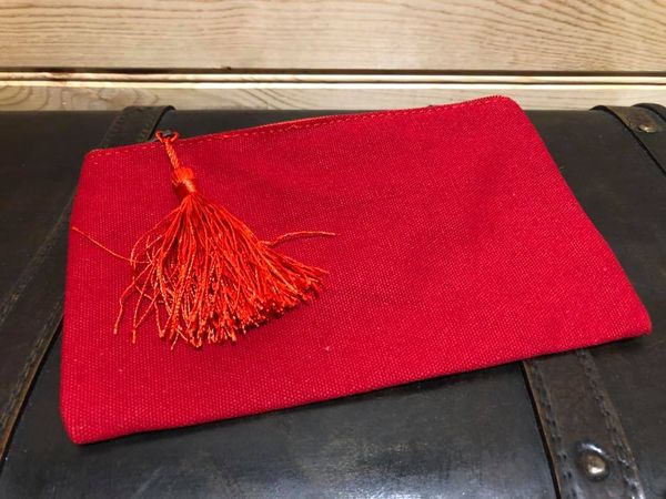 Canvas Zipper Pouch - Red