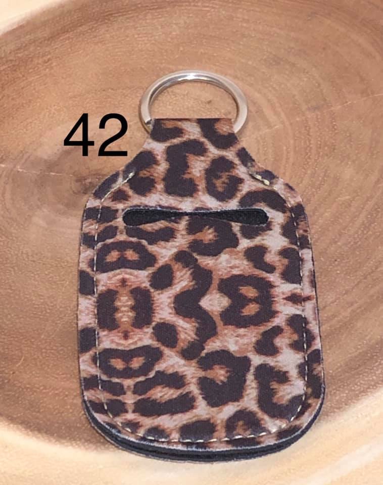 Neoprene Hand Sanitizer Keyring - #42 - Large Leopard