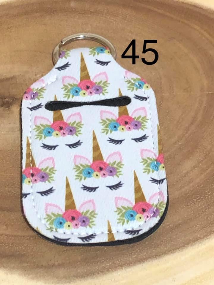 Neoprene Hand Sanitizer Keyring - #45 - Unicorn