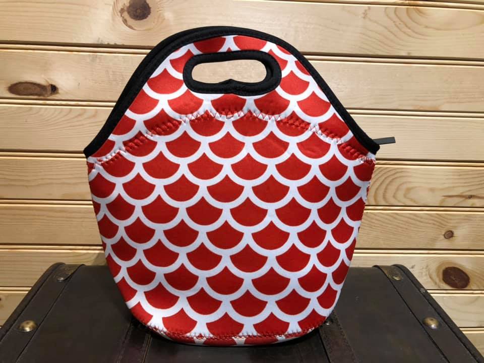 Lunch Bag - Dk Red Mermaid