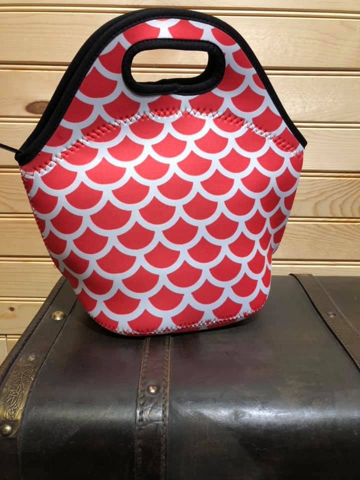 Lunch Bag - Lt Red Mermaid