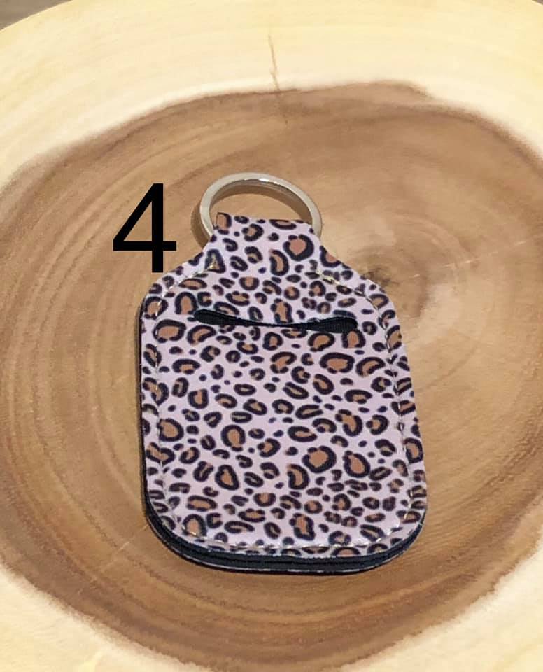 Neoprene Hand Sanitizer Keyring - #4 - Leopard