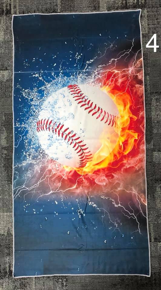 Rectangle Beach Towel - Baseball (Fire and Water)