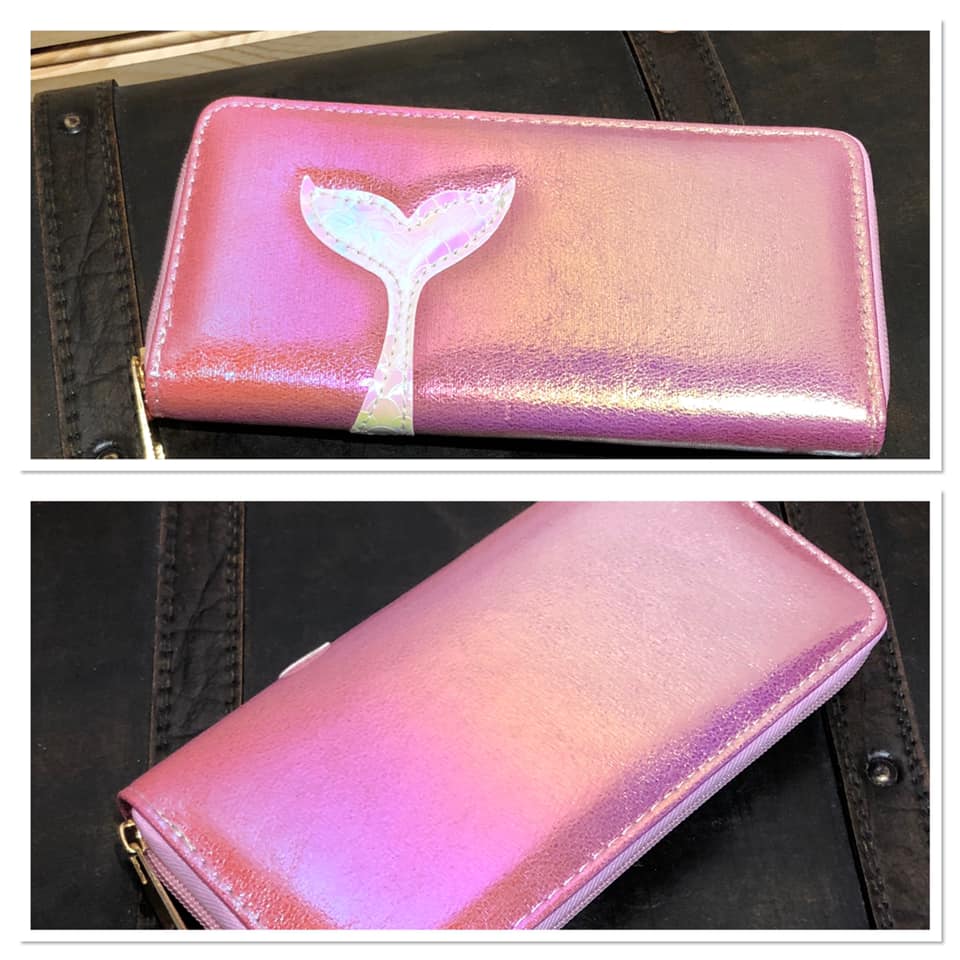Iridescent Mermaid Tail Wallet - Dk Pink