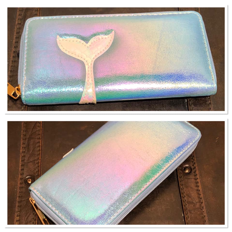 Iridescent Mermaid Tail Wallet - Lt Blue