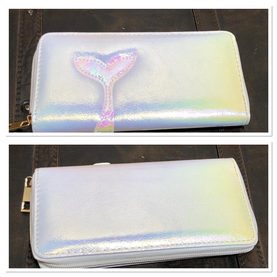 Iridescent Mermaid Tail Wallet - White