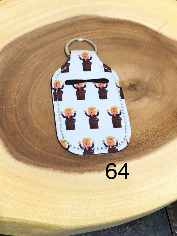 Neoprene Hand Sanitizer Keyring - #64 - Trump