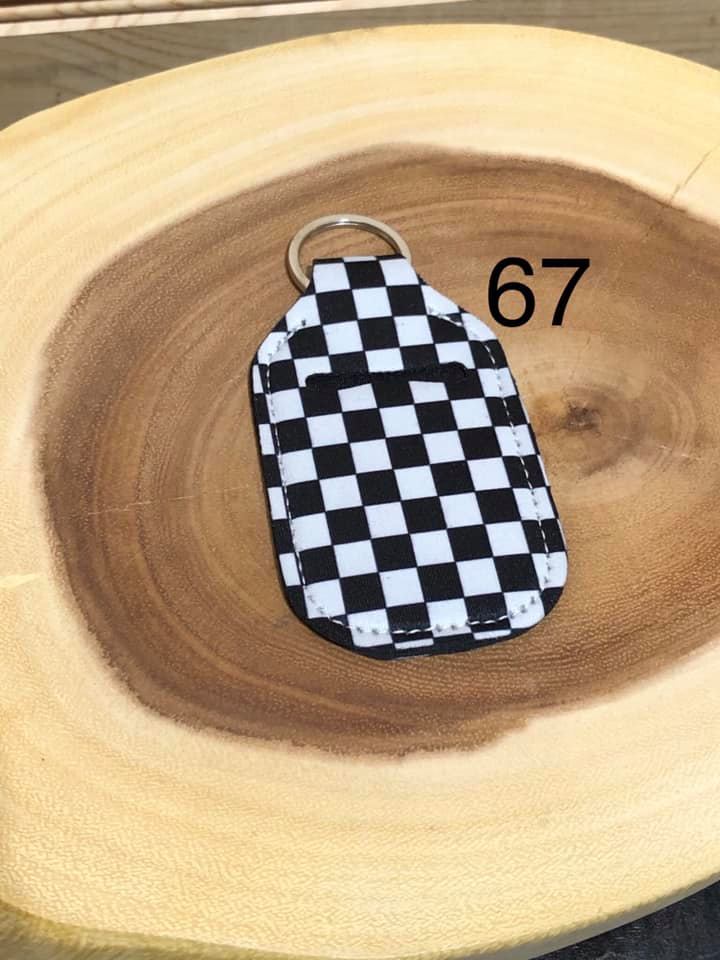 Neoprene Hand Sanitizer Keyring - #67 -  Checker