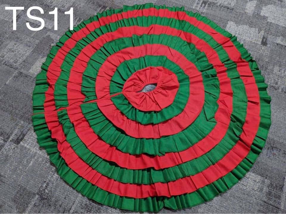 Tree Skirt - Green and Red Layered Ruffle