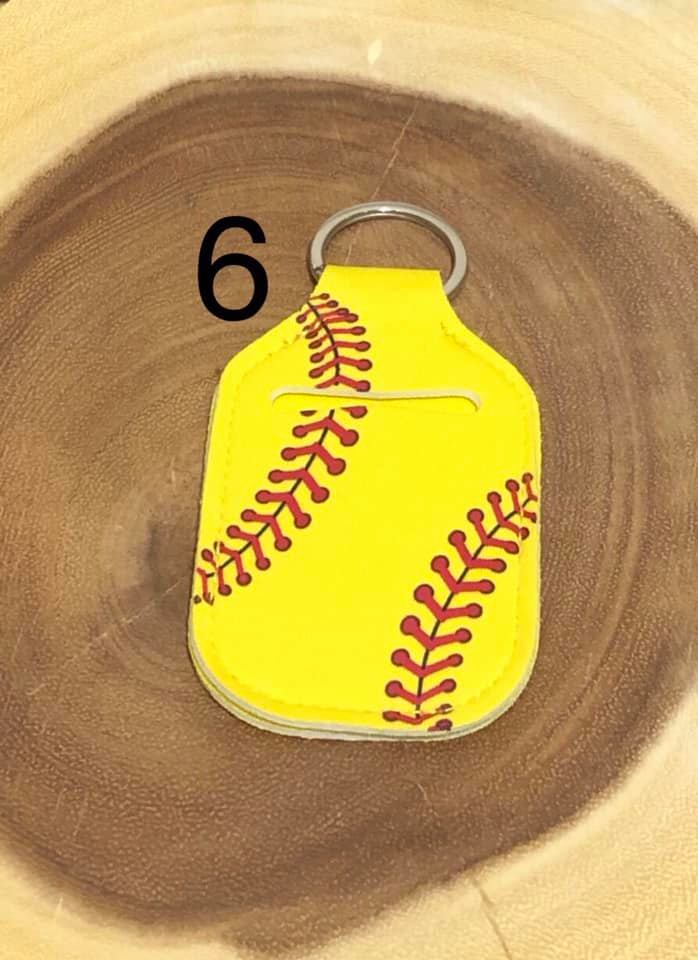 Neoprene Hand Sanitizer Keyring - #6 - Softball