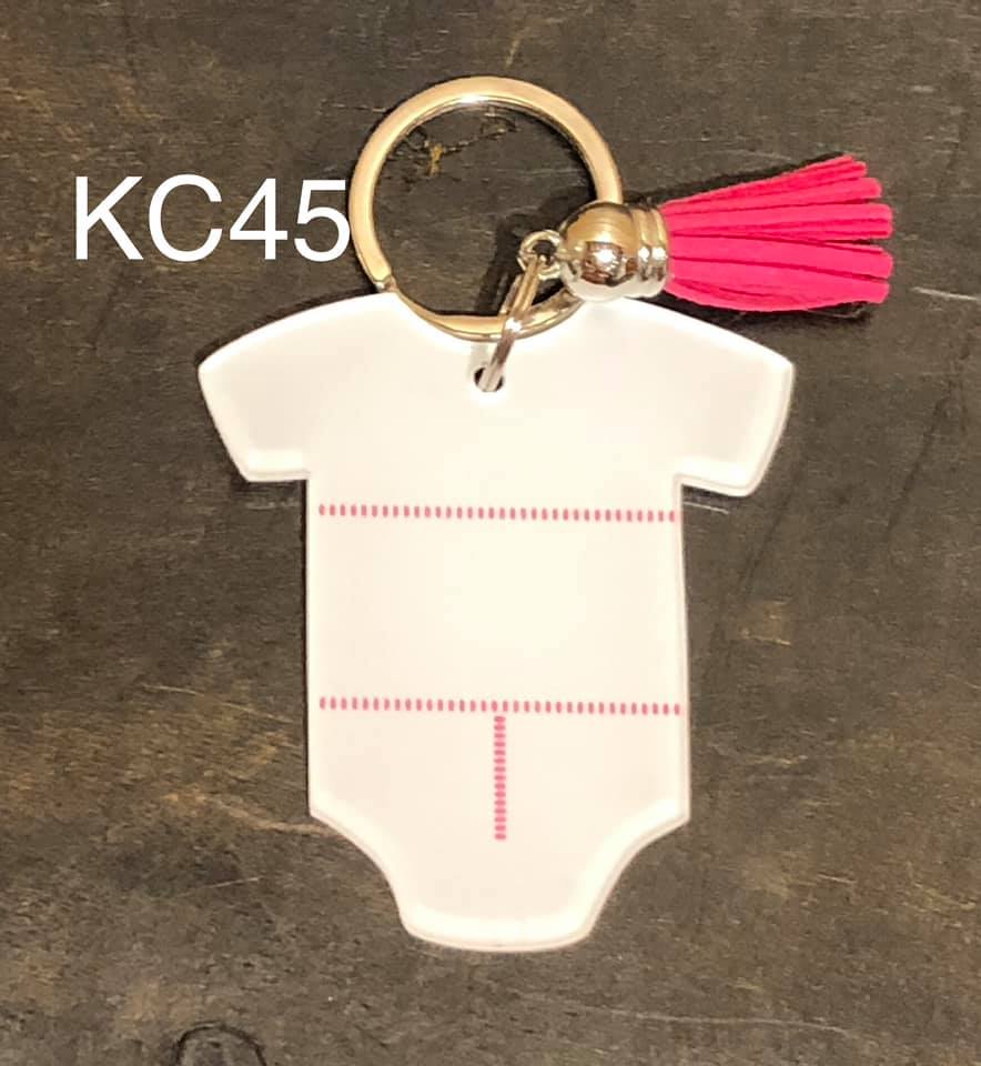 Keyring - Birth Stats Body Suit (Pink)