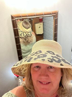 Beige Leopard Adult Sun Hat