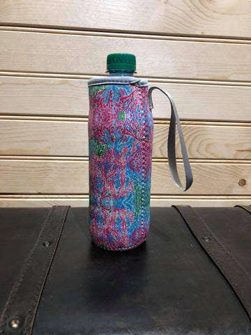 Neoprene Water Bottle Sleeve with Wrist Strap - Coral