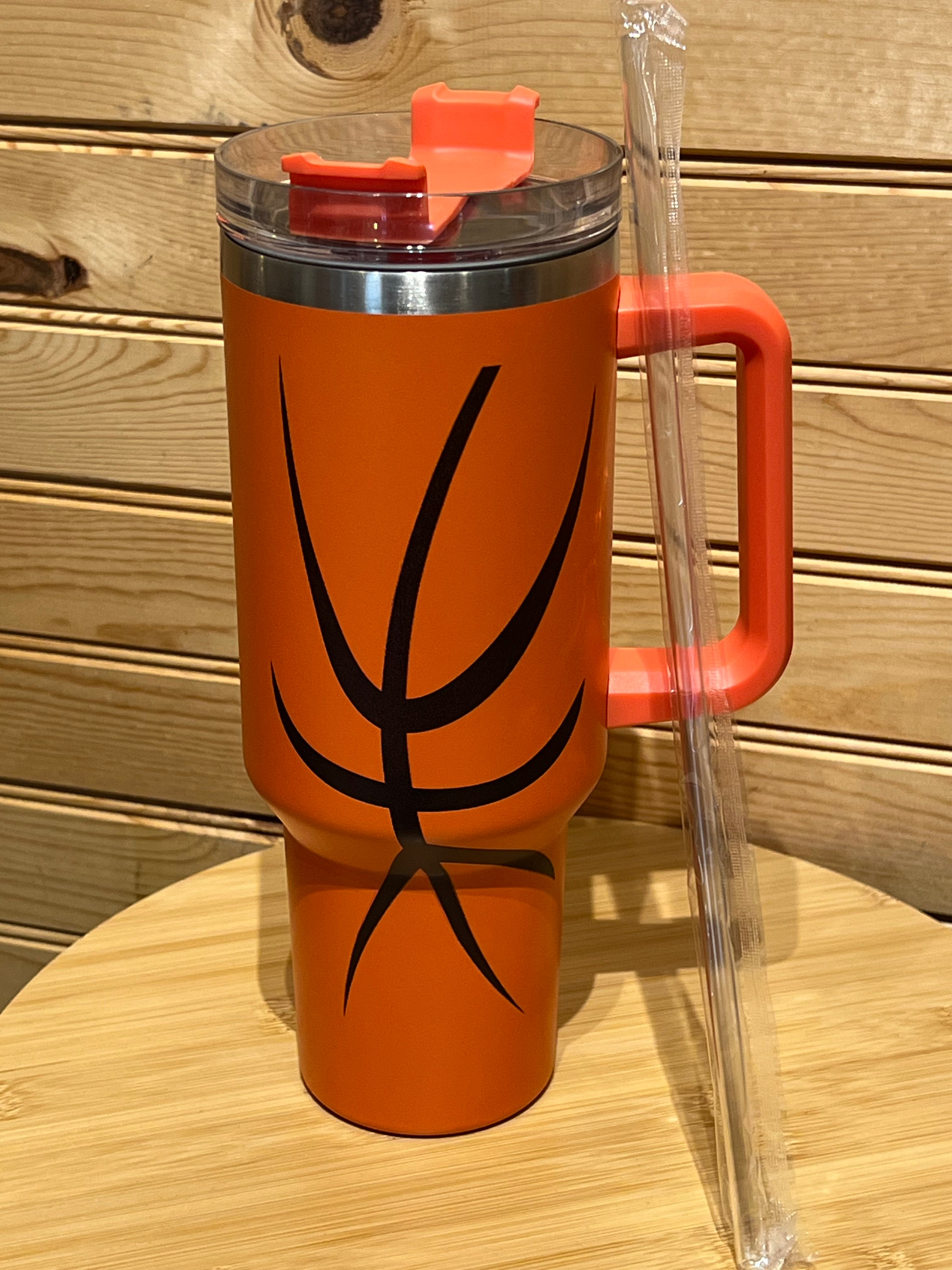 X Large Double Wall Handle Leopard Tumbler - Basketball