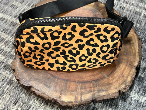 Fanny Pack/Cross Body Purse - Taupe Leopard