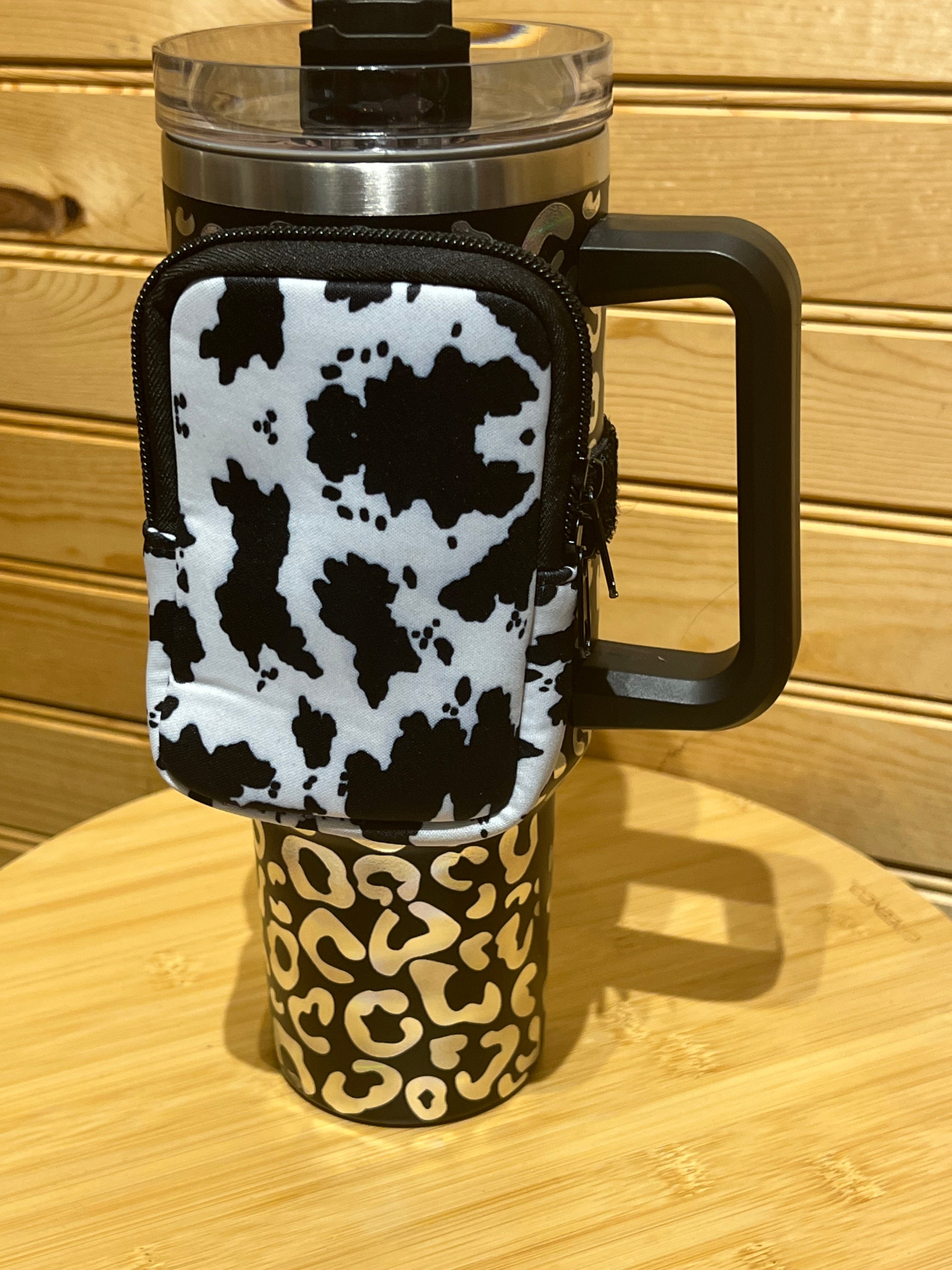 Water Bottle Pouch - #6 Black Cow